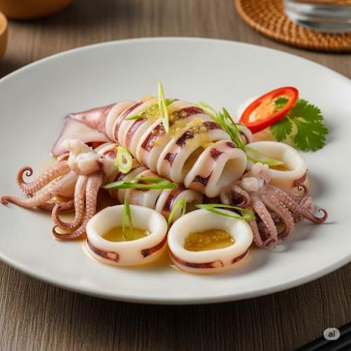Mực trứng trộn salad