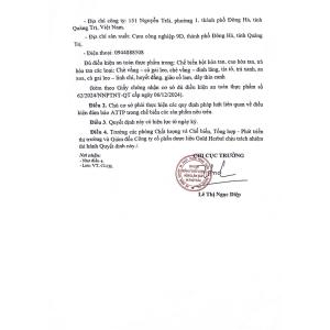 3. Giấy chứng nhận cơ sở đủ điều kiện an toàn thực phẩm