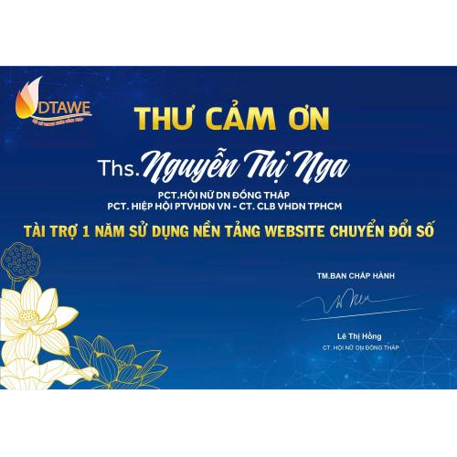 Tri ân Quý Nhà Tài Trợ – Đồng Hành Cùng Sự Phát Triển Của Hội Nữ Doanh Nhân Đồng Tháp