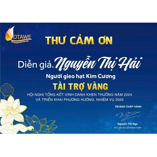 Tri ân Quý Nhà Tài Trợ – Đồng Hành Cùng Sự Phát Triển Của Hội Nữ Doanh Nhân Đồng Tháp