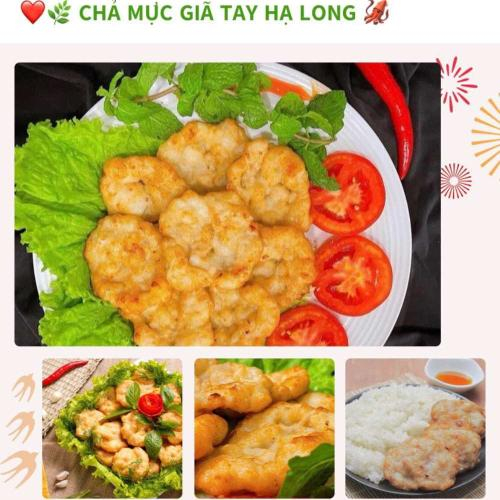Chả Mực Giã Tay Hạ Long (Chiên) - Hút Chân Không - Khay 330gr