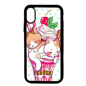 Ốp lưng cho iPhone X mèo 208 - Hàng chính hãng