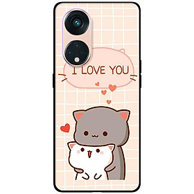 Ốp lưng dành cho Oppo Reno 8T 4G - Reno 8T 5G - Reno 10 5G - Reno 10 Pro 5G - Hai Chú Mèo Ôm I Love U - Hàng Chính Hãng
