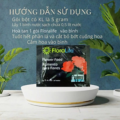 COMBO 5 Gói Cắm Hoa Tươi Lâu Gấp 2 Lần Và 14 Ngày Không Thay Nước Loại 5gr 