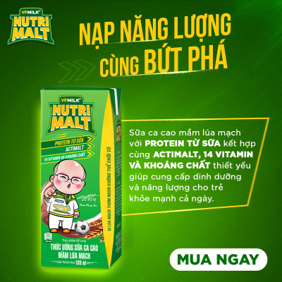 Sữa Ca Cao Mầm Lúa Mạch Đen – VPMilk Nutrimalt Hộp 110ml (Thùng 48 Hộp)