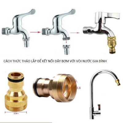  Bộ dây vòi xịt nước rửa xe, tưới cây . tăng áp 3 lần, loại 7m, 10m 206701-1 đầu đồng,cút,nối vàng + tặng đai