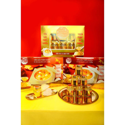 Yến Chưng Sẵn Vị Sen Tươi YẾN SÀO EAST SEA NEST 15% Tổ Yến - Hộp 6 hũ x 70ml