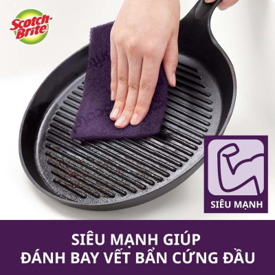 Miếng cọ rửa đa năng 3M SCOTCH-BRITE 7447 cọ rửa siêu mạnh, 4 miếng/gói