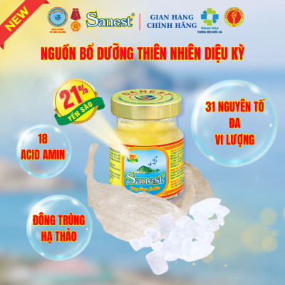  NEW [ Combo 5 lọ] Nước Yến sào Khánh Hòa Sanest 21% - Đông Trùng Hạ Thảo