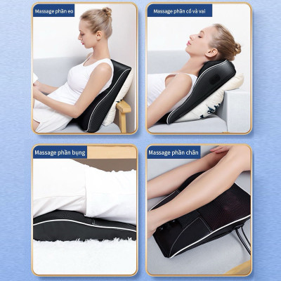 ￼Gối Massage Cổ Vai Gáy Rulax,Máy Massage Hồng Ngoại 2 Động Cơ Rung Kết Hợp 20 Bi Giảm Đau Nhức Hiệu Quả
