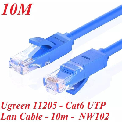 Ugreen UG11205NW102TK 10M Màu xanh Cáp mạng LAN CAT6 UPT - HÀNG CHÍNH HÃNG