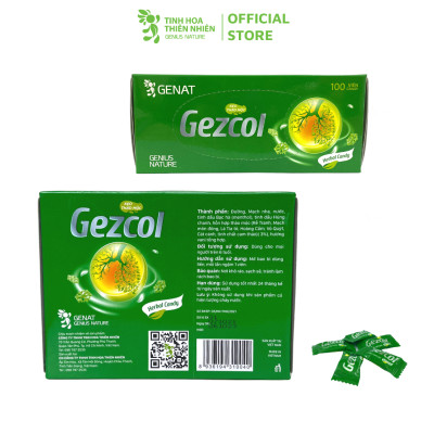 Combo 3 hộp 100 viên - Kẹo thảo mộc Gezcol - Kẹo Genat Gừng - Kẹo ngậm Chanh sả - Genat - Tinh hoa thiên nhiên