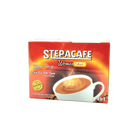 STEPPACAFE-Cà phê hoà tan 4in1 Collagen (Hộp 15 gói x 17g)