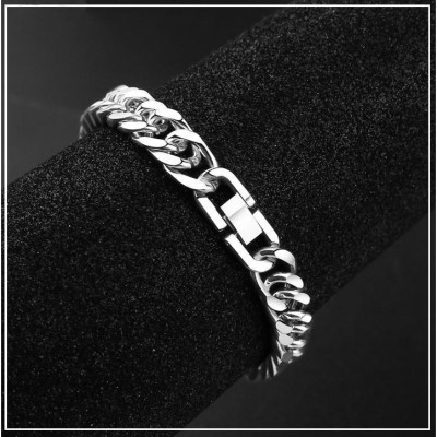 Vòng tay nam - Lắc tay nam titan kiểu lặc đôi titan cao cấp khóa bộ cao cấp inox trangsucpt PTLTNA15