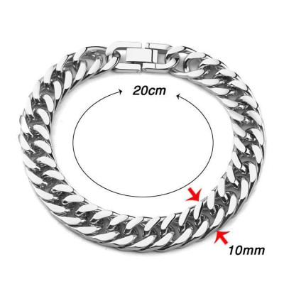 Vòng tay nam - Lắc tay nam titan kiểu lặc đôi titan cao cấp khóa bộ cao cấp inox trangsucpt PTLTNA15