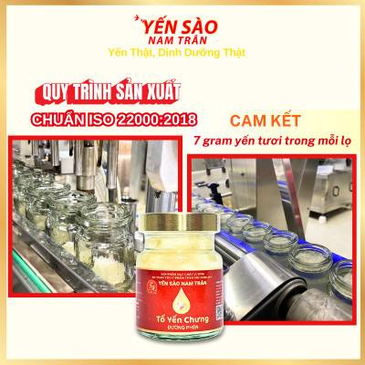 Yến sào chưng Đường phèn NAM TRÂN 7 gram Tổ Yến Tươi, Phục hồi sức khoẻ, Giảm mệt mỏi. Lọ 70 ml