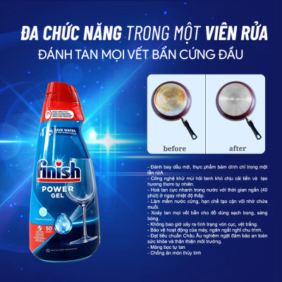 Gel Rửa Bát Finish All In One Max