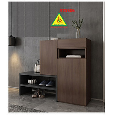 Tủ đựng giày bằng gỗ có ghế ngồi ATG306