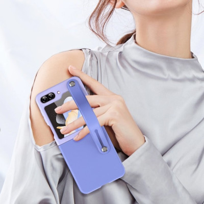 Ốp lưng đai đeo hand trap chống sốc cho Samsung Galaxy Z Flip 5 5G hiệu HOTCASE Wristband Stand Phone Case - chất liệu cao cấp, thiết kế thời trang sang trọng có đai đeo tay an toàn - Hàng nhập khẩu