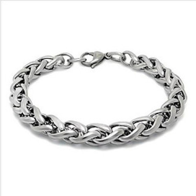 Vòng tay nam - Lắc tay nam titan cao cấp đẹp sang trọng inox kiểu bông dừa trangsucpt PTLTNA68