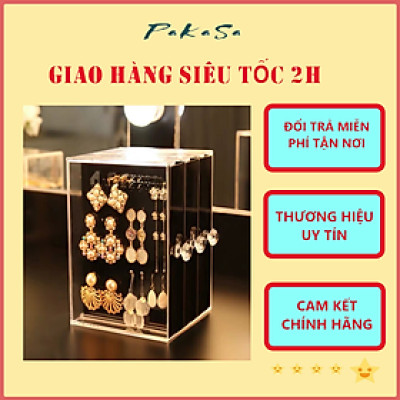 { Chọn Màu } Hộp Đựng Trang Sức , Bông Tai 3 Ngăn Chất Liệu Mica Cao Cấp Hàng Loại 1 - Chính Hãng 