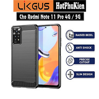 Ốp lưng chống sốc vân kim loại cho Xiaomi Redmi Note 11 Pro 4G / 5G hiệu Likgus (chuẩn quân đội, chống va đập, chống vân tay) - Hàng nhập khẩu