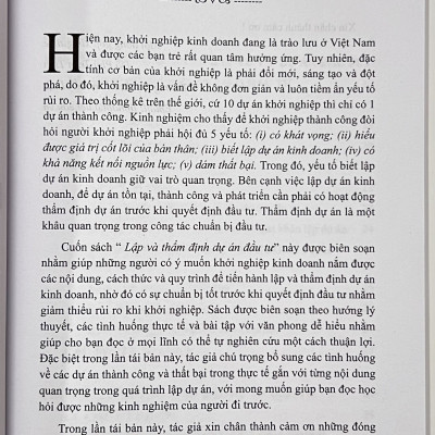 Sách - Giáo Trình Lập & Thẩm Định Dự Án Đầu Tư - Lý Thuyết - Tình Huống Thực Tế & Bài Tập