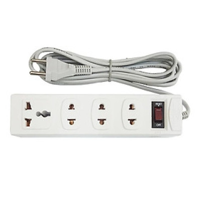 Ổ Cắm Điện Kéo Dài Đa Năng Honjianda HJD-0114R Loại 4 Ổ Có Công Tắc (Dây Dài 5m) - Hàng Chính Hãng