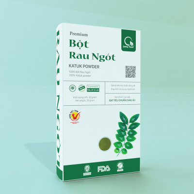 [CHÍNH HÃNG] Bột Rau Ngót Sấy Lạnh Nguyên Chất  - Tốt cho sức khỏe, bổ dưỡng, thanh nhiệt đào thải độc tố - Hộp 30g