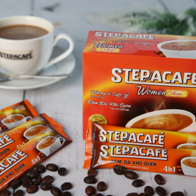 STEPPACAFE-Cà phê hoà tan 4in1 Collagen (Hộp 15 gói x 17g)