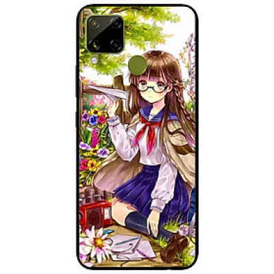 Ốp lưng dành cho Realme C15 mẫu Cô Gái Mắt Kính Đen