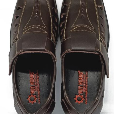 Giày rọ nam Huy Hoàng da bò màu nâu HT7787
