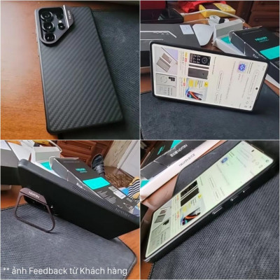 Ốp lưng cho Samsung Galaxy S25 Ultra 5G NILLKIN CarboProp Magnetic - sạc từ tính + giá đỡ xếp gọn - hàng chính hãng