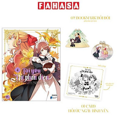 Sách - [Manga] Tôi Yêu Nữ Phản Diện - Tập 4 - Tặng Kèm 1 Bìa Áo Rời Phủ UV + 2 Bookmark Bồi Đôi Phủ Nhũ Ánh Trai + 1 Card Hồi Ức Ngày Bình Yên