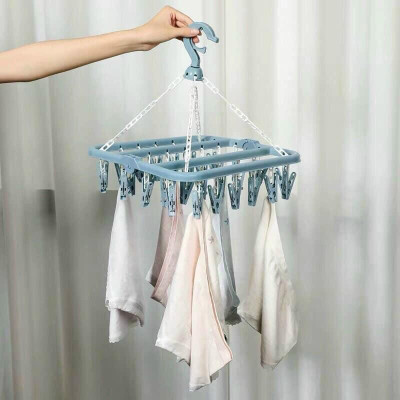 Móc Chùm Nhựa Phơi Quần Áo, Tất, Vớ Loại 32 Kẹp 36x32cm