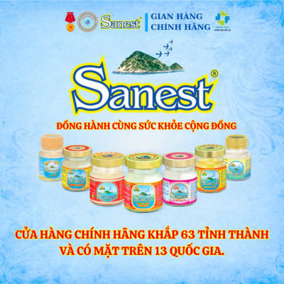  NEW [ Hộp 6 lọ quà tặng ] Nước Yến sào Khánh Hòa Sanest - Không đường