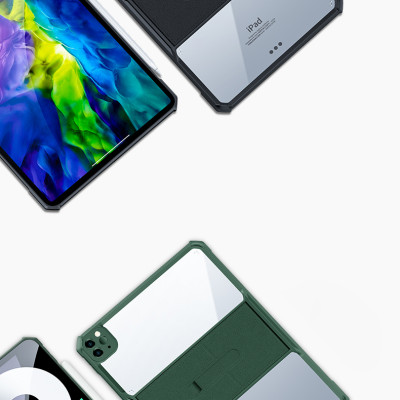 Ốp lưng chống sốc cho iPad Pro 11inch 2024 M4, iPad Pro 13inch 2024 M4, iPad Pro 11inch M1/M2, iPad Pro 12.9inch 2020/ M1 2021/ M2 2022 chính hãng XUNDD có giá đỡ 3 chế độ - Hàng chính hãng