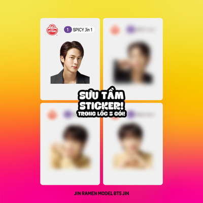 Lốc 5 gói mì Jin Cay Otoki hương vị chuẩn Hàn, vị cay bùng nổ (120gx5)