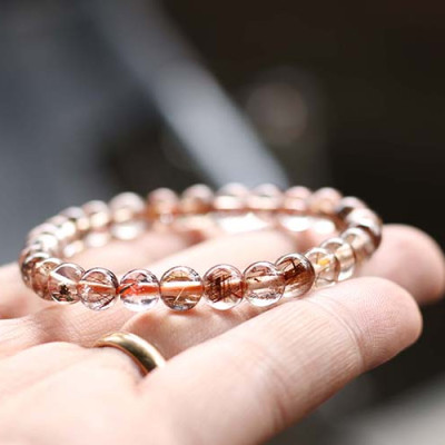 Vòng Thạch Anh Tóc Nâu Đỏ Myanmar 7mm Ngọc Quý Gemstones VT118