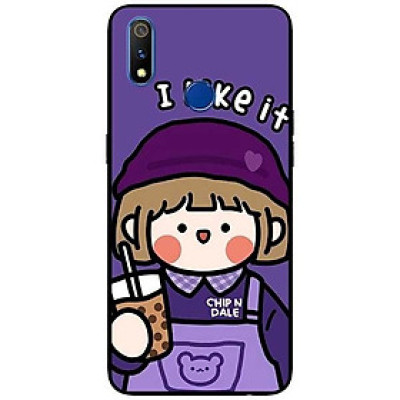 Ốp lưng dành cho Realme 3 - Realme 3 Pro - Realme 5 / 5s / 5i / 6i / 6i - Realme 5 Pro mẫu Cô Gái Trà Sữa Tím
