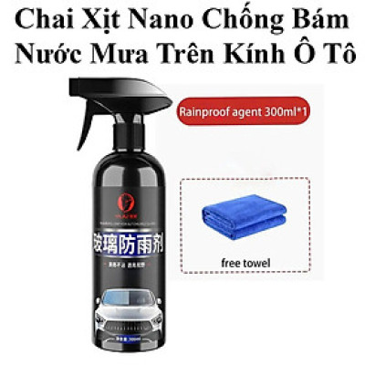 combo 2 Chai Xịt Nano Chống Bám Đọng Nước Mưa Trên Kính Ô Tô Công Nghệ Nhât Bản 300Ml Tặng Kèm Khăn Lau