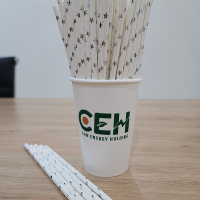 Túi 500 ống hút giấy 6x197mm hình ngôi sao dành cho cà phê, nước ngọt