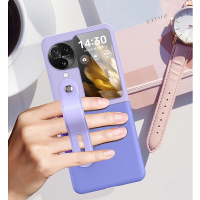 Ốp lưng đai đeo hand trap chống sốc cho Oppo Find N3 Flip hiệu HOTCASE Wristband Stand Phone Case - chất liệu cao cấp, thiết kế thời trang sang trọng có đai đeo tay an toàn - Hàng nhập khẩu