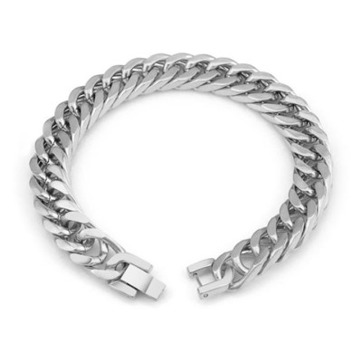 Vòng tay nam - Lắc tay nam titan kiểu lặc đôi titan cao cấp khóa bộ cao cấp inox trangsucpt PTLTNA15