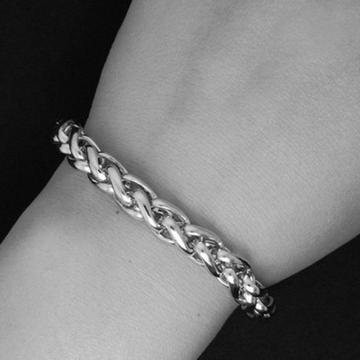 Vòng tay nam - Lắc tay nam titan cao cấp đẹp sang trọng inox kiểu bông dừa trangsucpt PTLTNA68