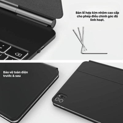 Bao Da/ Case Bàn Phím WI WU Magic Keyboard MK-002 Có Đèn Nền, Trackpad Mượt Mà, Tháo Rời Dễ Dàng cho iPad - Hàng chính hãng