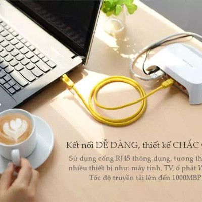 Ugreen UG11231NW103TK 2M màu Vàng Cáp mạng LAN CAT5E UPT - HÀNG CHÍNH HÃNG
