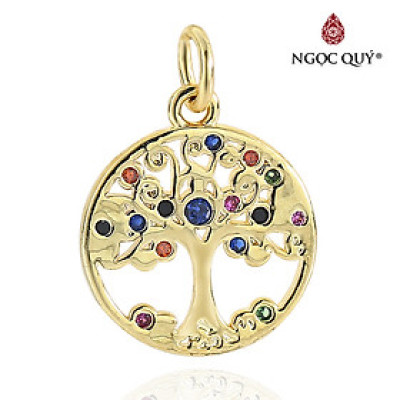 Charm hợp kim treo hình tròn phối cây trí tuệ - Ngọc Quý Gemstones