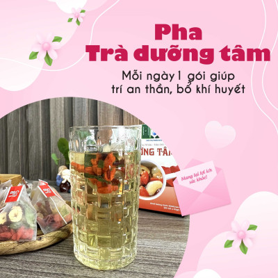 Trà Dưỡng Tâm Hộp 30 Gói Túi Lọc x10gr Gồm Long Nhãn, Kỷ Tử, Táo Đỏ Của Siêu Thị Thiên Nhiên
