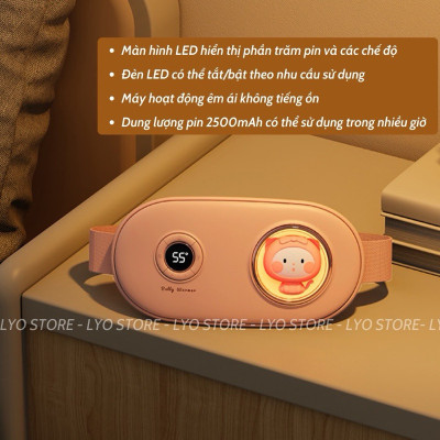 Máy chườm ấm, máy massage giảm đau bụng kinh nguyệt Tặng Bạn Gái Hiển Thị Nhiệt Độ Hình Thỏ Dễ Thương